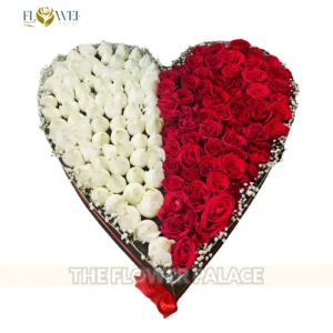 Premium large heart-shaped gift box filled with fresh red roses for delivery in Islamabad