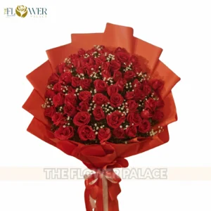 Classic Crimson - Elegant Hand-Tied Red Rose Bouquet
