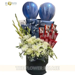 Pastel Perfection - Chrysanthemum & White Rose Gift Box