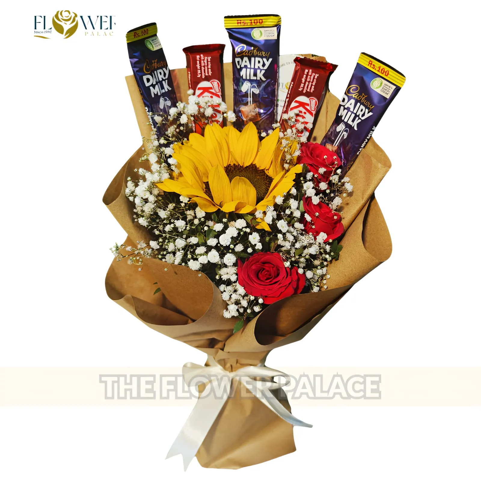 Sweet Harmony - Mixed Fresh Flowers & Dairy Milk Bouquet
