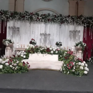 Red & White Rose Stage Decor