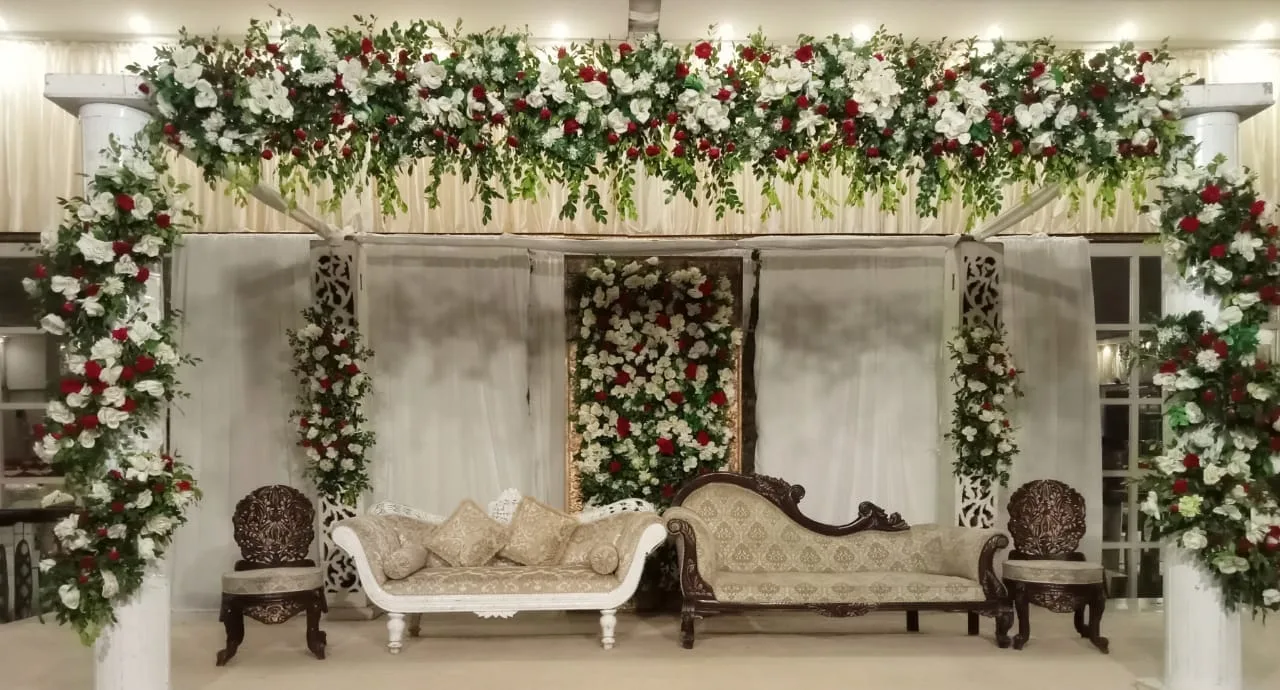 Vintage Rose Arch Wedding Stage