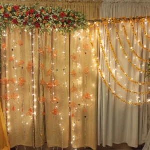 Marigold Mehndi Backdrop Setup