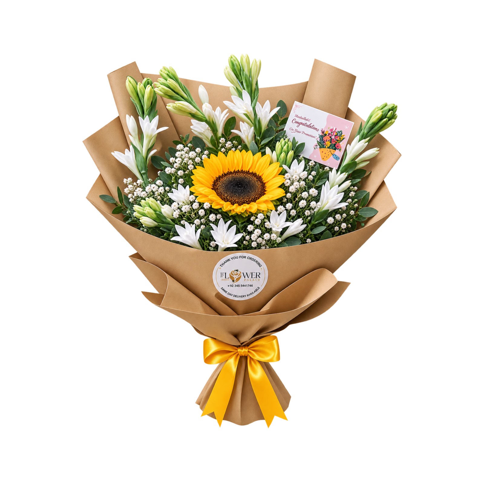 Sunflower & Tuberose Bouquet