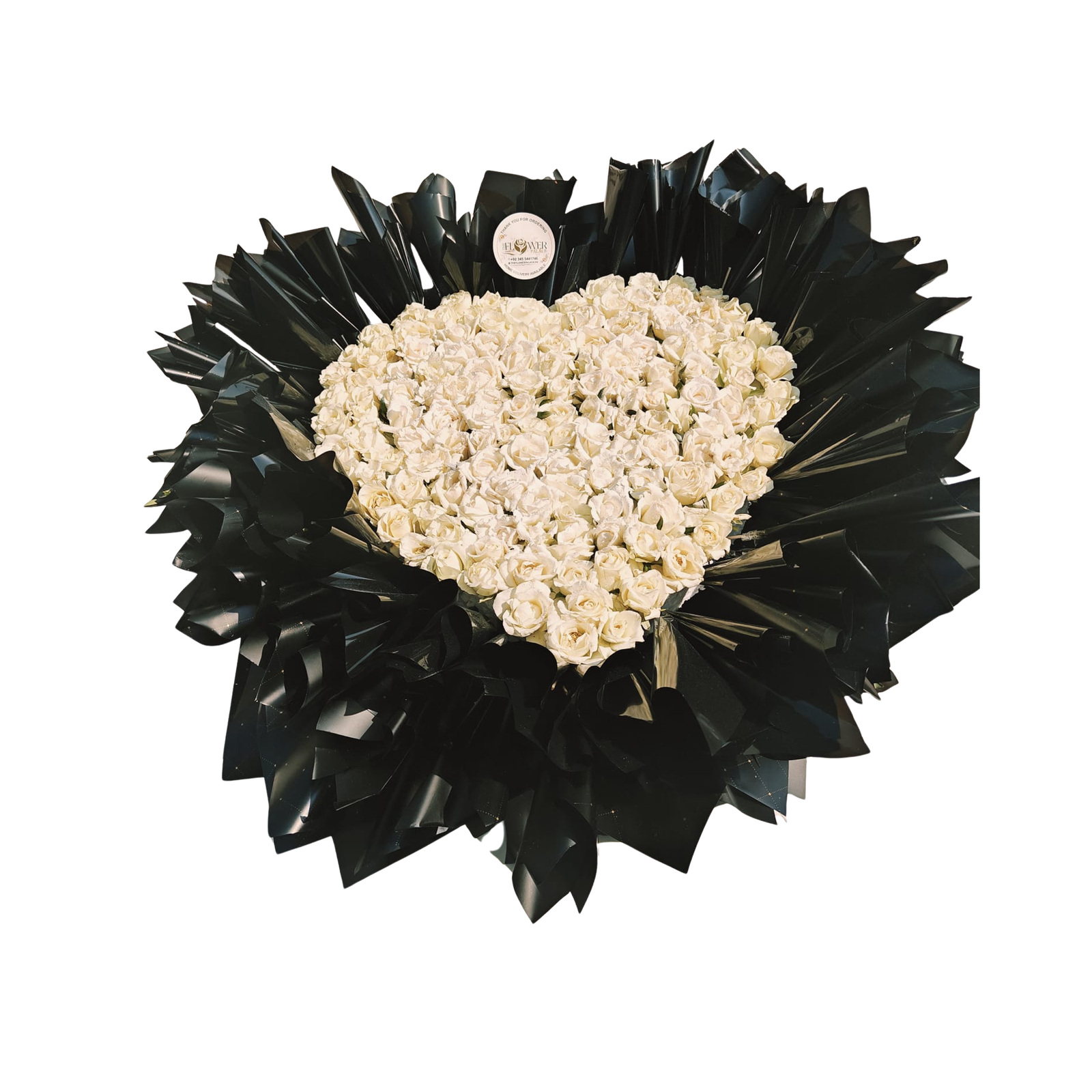 White Rose Heart Bouquet