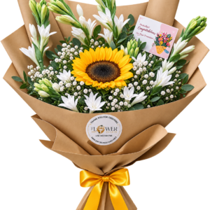 Sunflower & Tuberose Bouquet