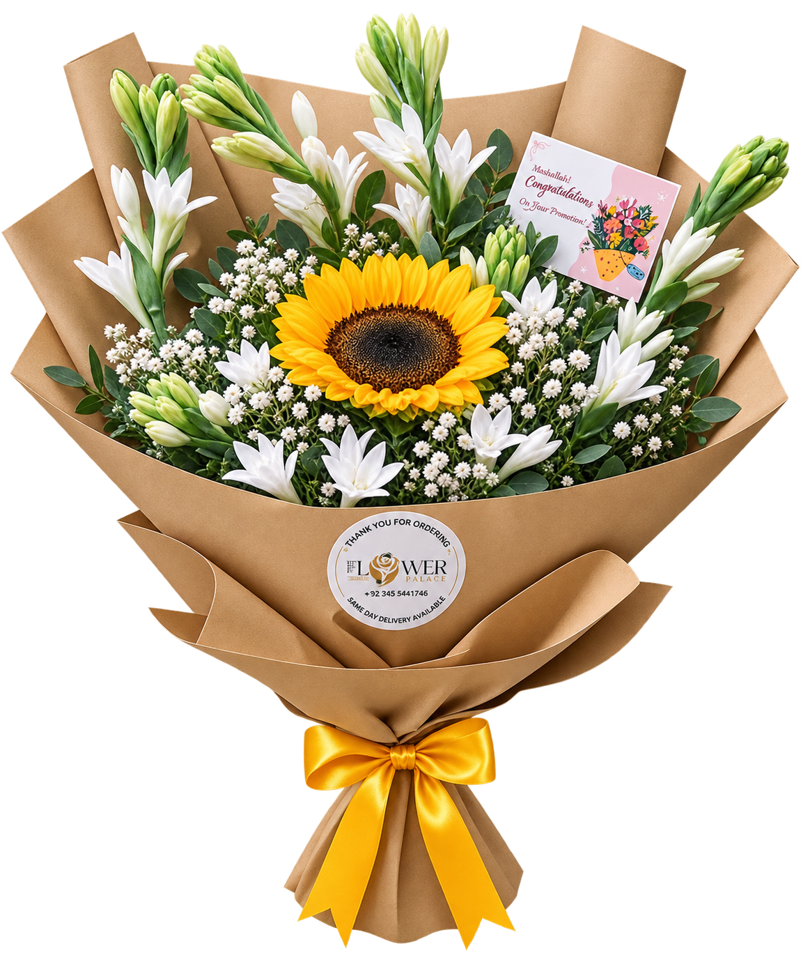 Sunflower & Tuberose Bouquet