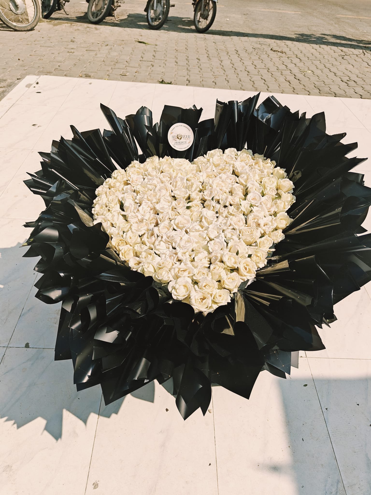 White Rose Heart Bouquet